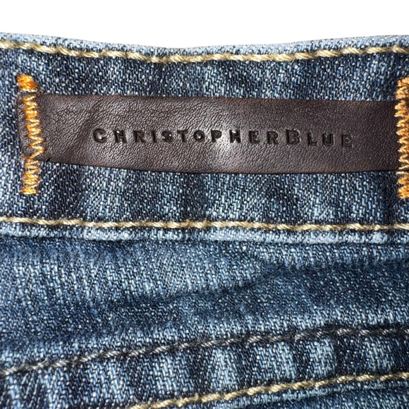 Christopher Blue Jeans Women 12 Mid Rise Straight Stretch Denim Classic Blue - Picture 4 of 10